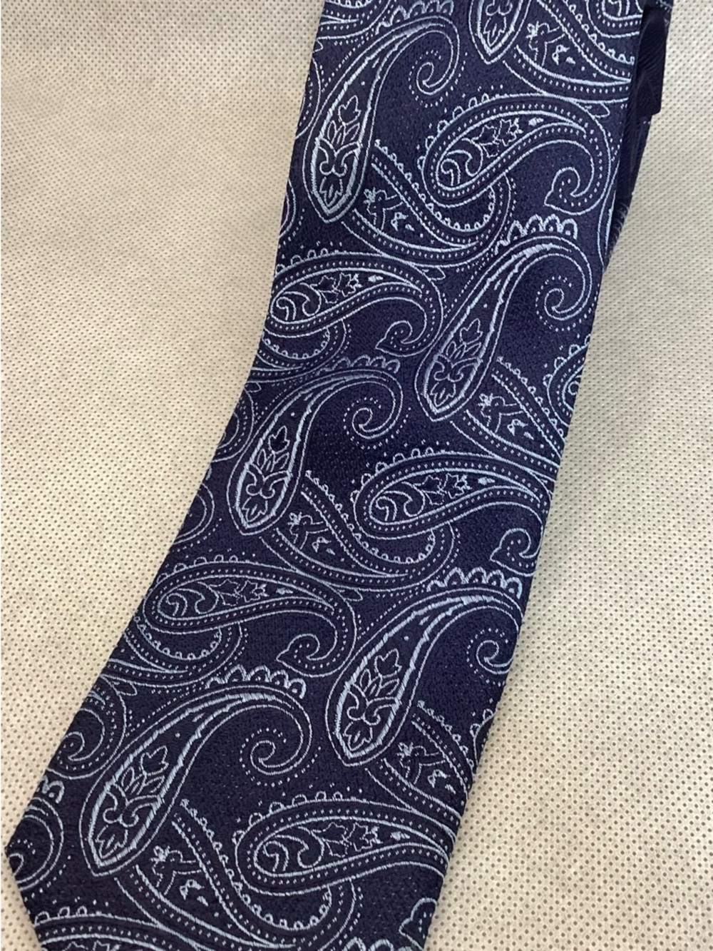 Tommy Hilfiger Navy Paisley Silk Tie Classic Designer Necktie